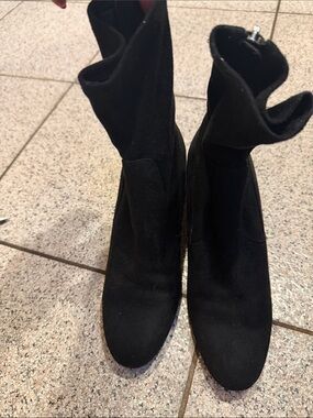 Zara Black Women's Suede Mid-Calf Boots